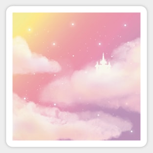 Beautiful Pink Sky Castle Sticker